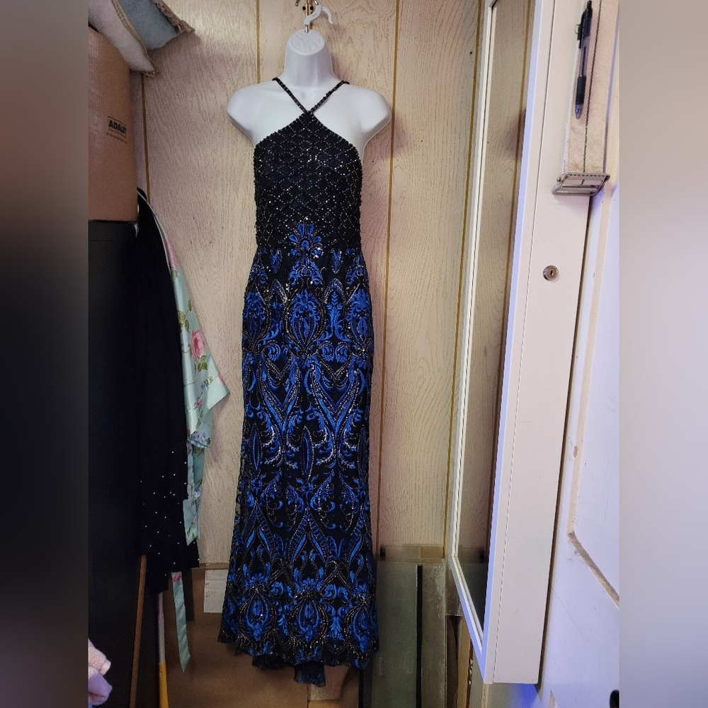 Elegant Black and Blue Women's Dress